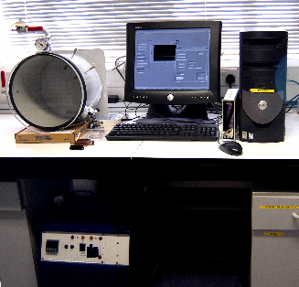 Experimental layout for thermal conductivity measurements