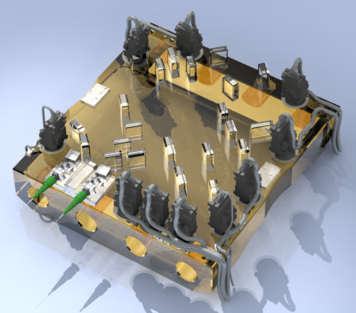 CAD rendering of the LISA Pathfinder optical bench being constructed in Glasgow